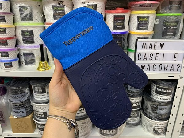 Luva Térmica de Silicone Azul e Preto