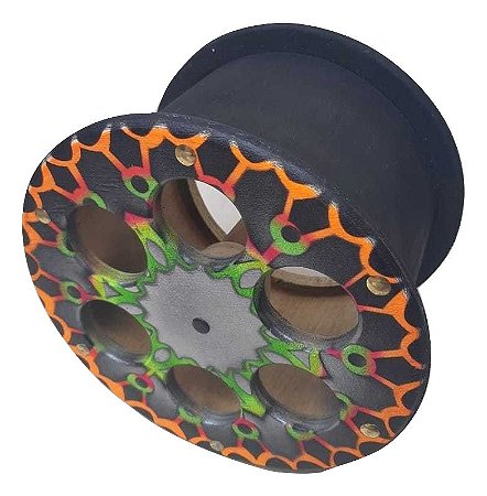 CARRETILHA EM MADEIRA MACIÇA GRAFITADA - 9 POLEGADAS