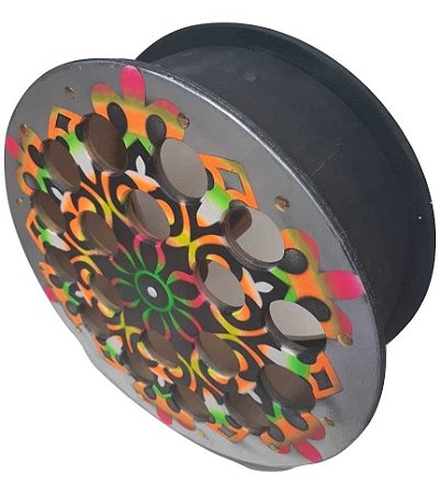 CARRETILHA EM MADEIRA MACIÇA GRAFITADA - 14 POLEGADAS