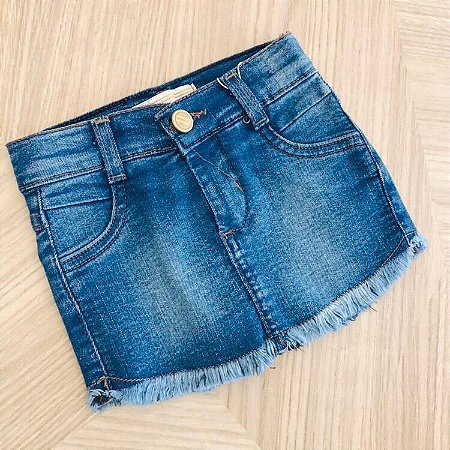 short saia jeans infantil