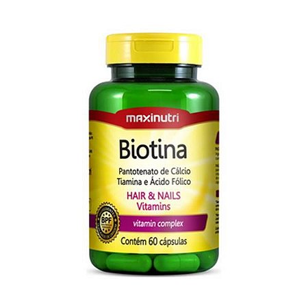 Biotina (B7 + B5 + B1 + B9) MAXINUTRI 60 Cápsulas