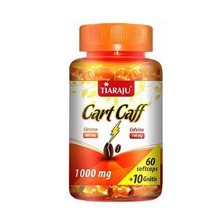 Cart Caff (Óleo de Cártamo e Cafeína) TIARAJU 1000mg 60 + 10 Cápsulas
