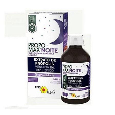 Propomax Noite Extrato de Própolis (B12 + B6 + Zinco + Ext. Melissa e Camomila) Imunidade APIS FLORA 140ml