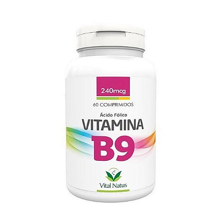 Vitamina B9 Ácido Fólico VITAL NATUS 240mcg 60 Comprimidos