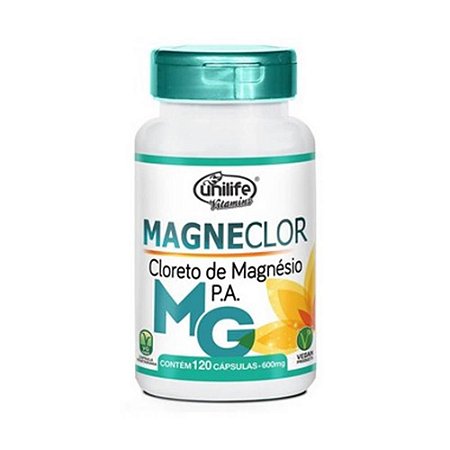 Magneclor Cloreto de Magnésio P.A UNILIFE 600mg 120 Cápsulas Vegetais