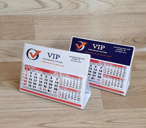 CALENDÁRIO DE MESA PVC 11,7X16,5CM ( KIT COM 100 UNIDADES)