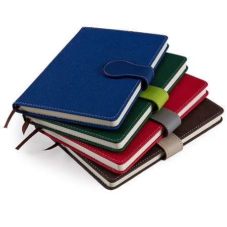 CADERNETA TIPO MOLESKINE COM FECHO DE IMÃ (PEDIDO MINIMO DE 50 UNIDADES)