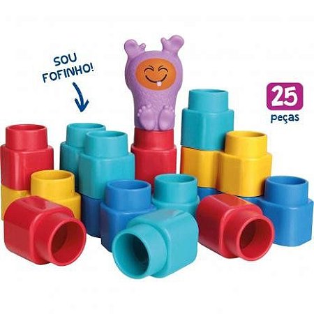 Brinquedo para Montar Fofo Blocos 25 Pecas - Elka