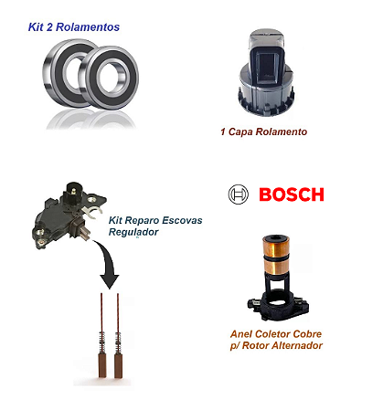 Kit Reparo Alternadores Bosch 6003 VW FORD GM FIAT