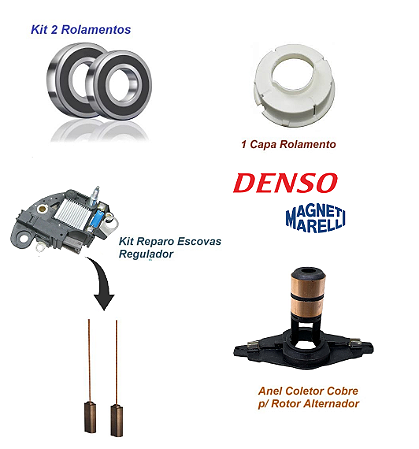Kit Reparo Alternadores Denso / Marelli 6003T1 FIAT com 6303