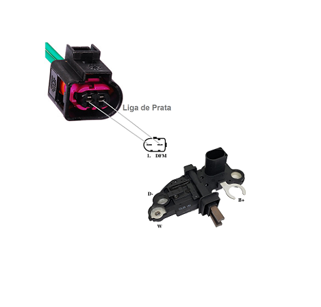 ETE 5708 Chicote 2 vias 1178 Vw Reguladores Alternador Bosch TC1178