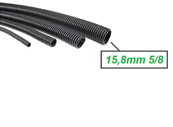GC958 Espaguete Corrugado Anti Chama 5/8 15,8mm o Metro