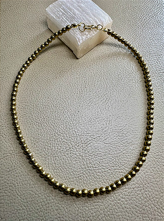 Choker Hematita Dourada