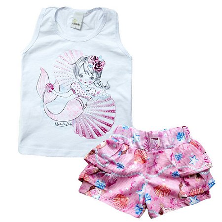 conjunto infantil sereia