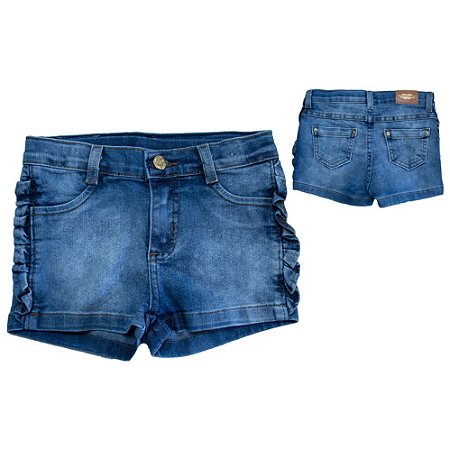 short jeans com babado