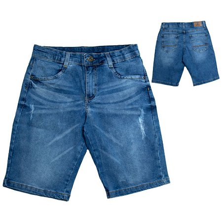 bermuda jeans manchada