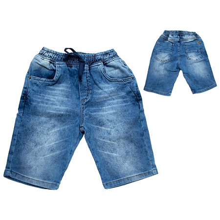 Bermuda Jeans Infantil Com Cadarco Jeito Infantil Azul Www Jeitoinfantil Com
