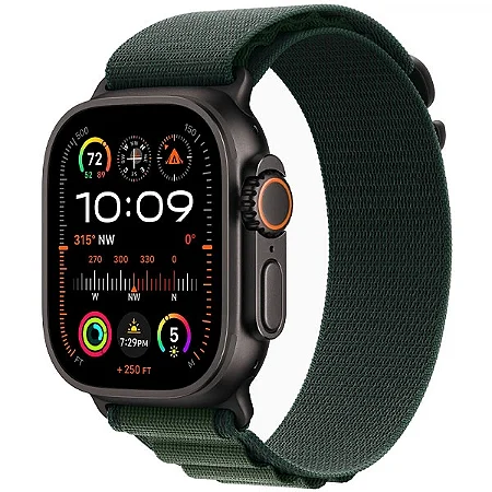 Apple Watch Ultra 2 49 mm GPS + Celular - Black Titanium Dark Green Alpine Loop