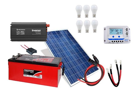 Kit Gerador de Energia Solar Off Grid 150Wp