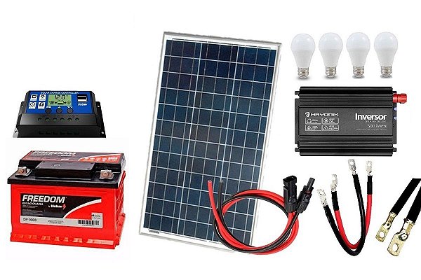 Kit Gerador de Energia Solar  Off Grid 60Wp