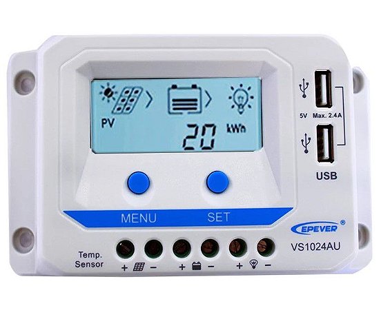 Controlador de Carga PWM 10A 12/24V - Epever Viewstar VS1024AU