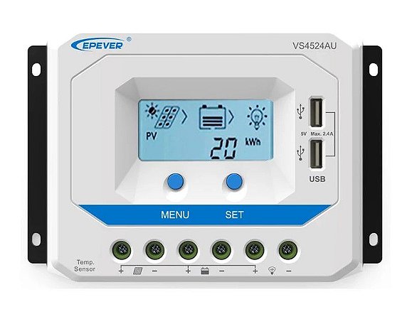 Controlador de Carga PWM 45A 12/24V - Epever Viewstar VS4524AU