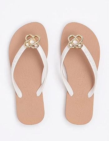 Chinelo Fresh Petite Jolie PJ6979 White/Avelã