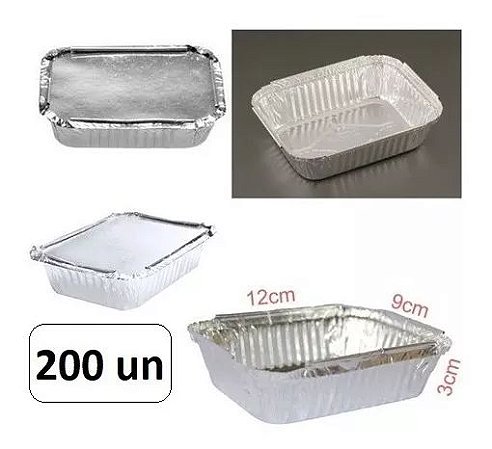 Kit 200 Marmitinhas Alumínio Personalizar Atacado 12X9X3Cm