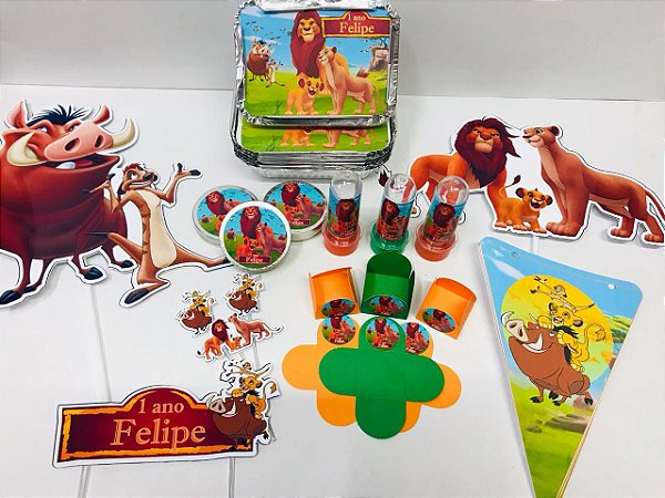 Kit Festa Lembrancinhas Personalizado 200 Pçs - O Rei Leão
