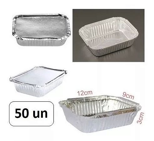 Kit 50 Marmitinhas Alumínio Personalizar Atacado 12X9X3Cm
