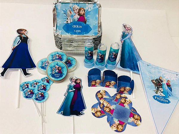 Kit Festa Lembrancinhas Personalizado 230 Pçs - Frozen