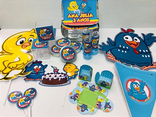 Kit Festa Lembrancinhas Personalizado 230 Pçs - Galinha Pintadinha