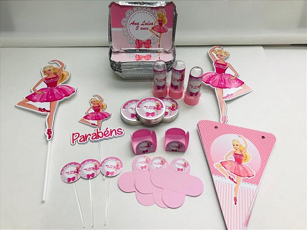 KIT festa infantil de aniversário e lembrancinhas personalizadas com nome e  idade - Barbie - UP FESTA Lembrancinhas para festas infantis personalizadas