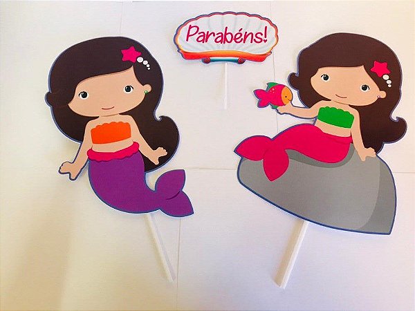 Kit Festa Lembrancinhas Personalizado 120 Pçs - Sereia
