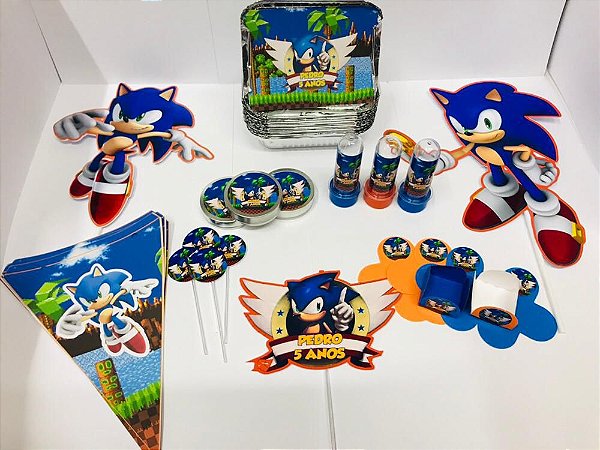 Kit Festa Lembrancinhas Personalizado 230 Pçs - Sonic