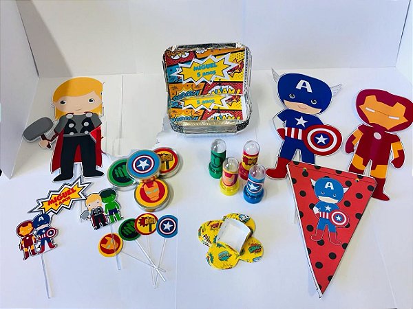 Kit Festa Lembrancinhas Personalizado 230 Pçs - Vingadores Kids