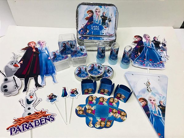 Kit Festa Lembrancinhas Personalizado 230 Pçs - Frozen 2