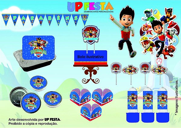 Kit Festa Lembrancinha Patrulha Canina 10 Pessoas -90 Pcs