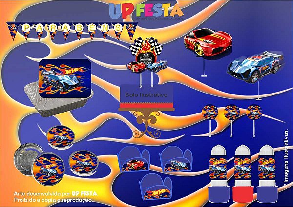 Kit Festa Lembrancinha Hotwheels 10 Pessoas -90 Pcs