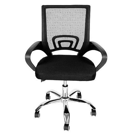 Cadeira Secretária Giratória De Escritório Mesh Best Chair BC- 001 Ergonômica Preta