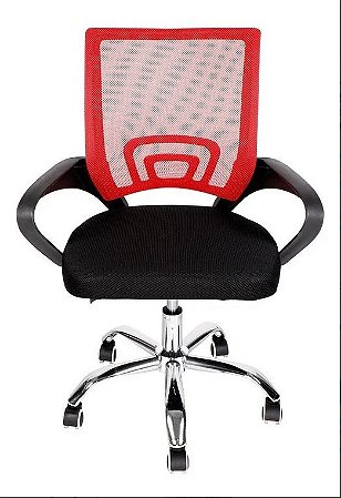 Cadeira Secretária Giratória De Escritório Mesh Best Chair BC- 002 Ergonômica Vermelha