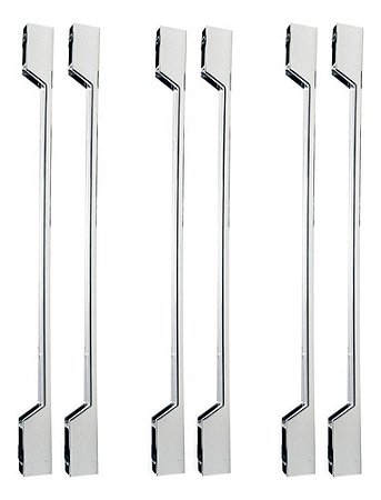 6 Puxadores 320mm para porta de Guarda-roupa ou armarios Cromado