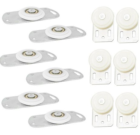 Kit roldanas porta de correr armário, rack ou Guarda Roupa 3 Portas