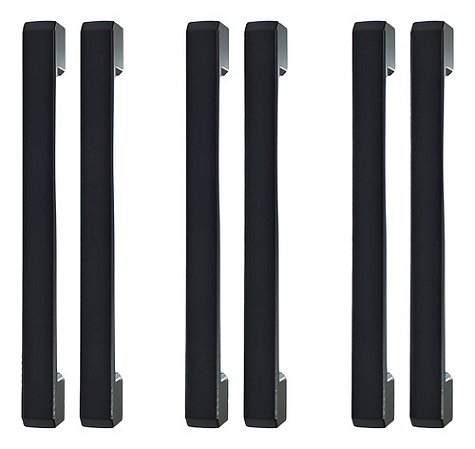 Puxador Para Porta De Guarda-roupa Preto 256mm 6 Peças