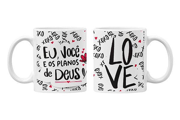 Caneca eu você e os planos de Deus