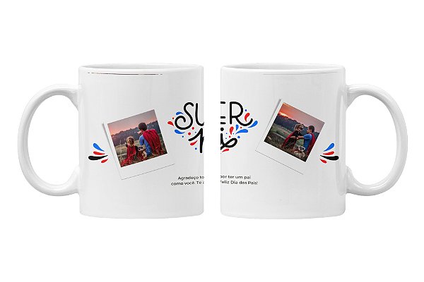 Caneca Super Herói pai - Personalizada com fotos