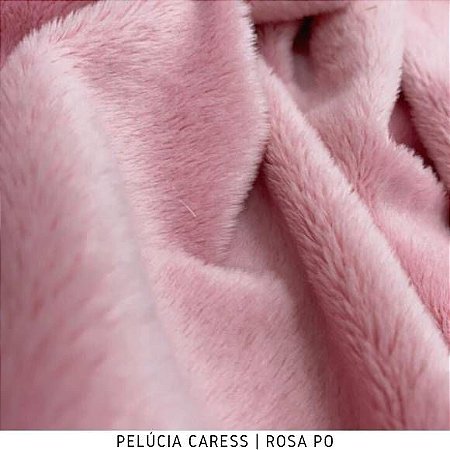 Pelúcia Caress Rosa Pó Macia Altura Pelo 5mm