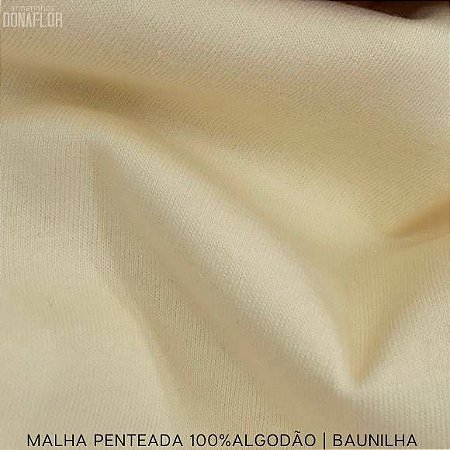 Malha Penteada Baunilha (creme) 100% Algodão fio 30/1