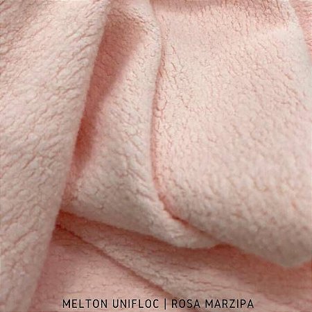 Melton Unifloc Rosa Marzipã tecido Macio, Absorvente e não Desfia