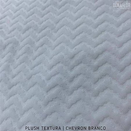 Plush Textura Chevron Branco tecido Aveludado com Desenhos